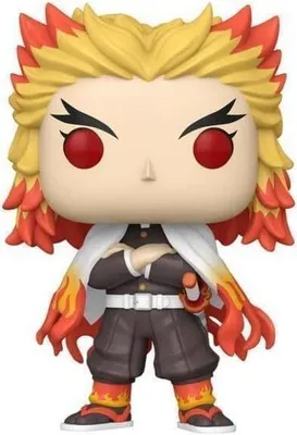A Funko Pop vinyl figure of Rengoku from Demon Slayer.