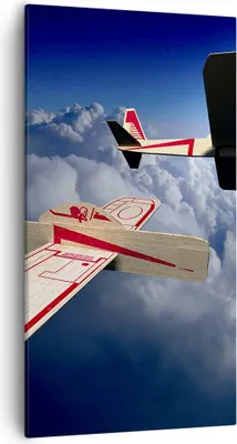 Produktbild von Bild auf Leinwand - Leinwandbild - Segelflugzeuge fliegen hoch Modell - 55x100cm - Wand Bild - Wanddeko - Leinwanddruck - Bilder - Kunstdruck - Leinwand bilder - Wandkunst - PA55x100-2283