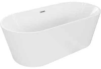 Obrázek produktu pro Mexen Luna volně stojící vana 140 x 75 cm, bílá, přepad kartáčovaný nikl - 52031407500-97