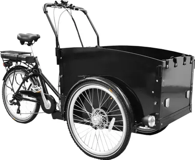 Produktbild von SachsenRAD E-Lastenrad T1, Flexible Transportbox mit Versteckter,Abschließbarer Box mit LCD Display und StVZO-Zugelassung für Kindertransport, usw.