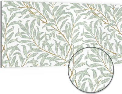 Produktbild von DEQORI Hybrid Leinwand Bild 100x50 cm 'Dekorative Weidenzweige' Wandbild Glas flach modern