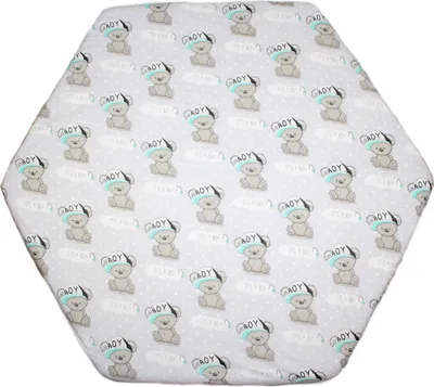 Produktbild von PRIMAWELA Spannbettlaken für Baby Kinder 6-eck Laufgitter Laufstall Matratze 105x120cm 34. Boy Bärchen