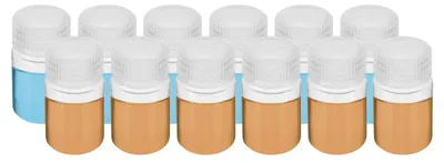 12 PP-Reagenzflaschen 30 ml, Weithals, Schraubdeckel, transparent