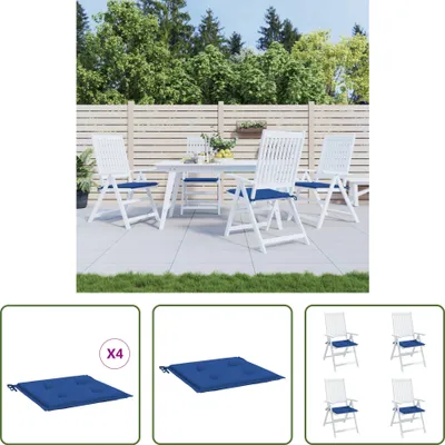 Produktbild von The Living Store Gartenstuhl-Kissen 4 Stk. Königsblau 40x40x3 cm Oxford-Gewebe