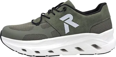 Image de Chaussures de ville Rieker pour hommes, mocassins, chaussures de sport à lacets, couleur verte, style décontracté