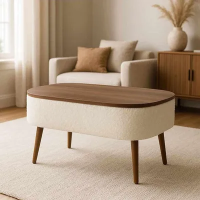 Produktbild von Couchtisch aus Holz "Noya" - 90 x 60 x 43 cm - Weiß