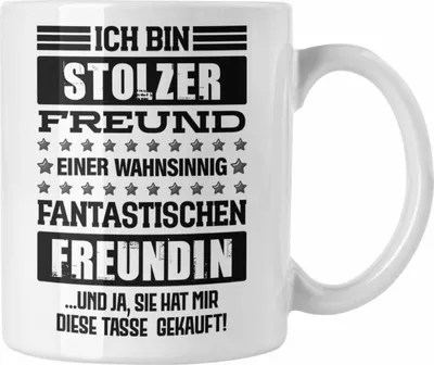 Produktbild von Trendation - Geschenk für Freund von Freundin Tasse Lustig Geburtstag Weihnachten Lustig Stolzer Freund (Weiß)