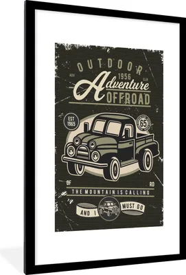 Produktbild von MuchoWow® MuchoWow® Gerahmtes Poster Autos - Oldtimer - Briefe - Zitat 60x90 cm - Poster mit zchwarzem Bilderrahmen - Dekoration - Wandposter Wohnzimmer - Hochwertig