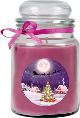 Produktbild von HS Candle "Weihnachten" Duftkerze im Bonbonglas - viele Motive zur Auswahl, Ideale Weihnachtsdeko zur Adventszeit