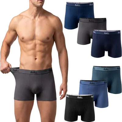 Produktbild von PESAIL Herren Boxershorts, Gr. 4XL, 10x Unterhosen, M bis 6XL, Baumwolle, Unterwäsche ohne kratzenden Etiketten, Retroshorts, Farbmix 6