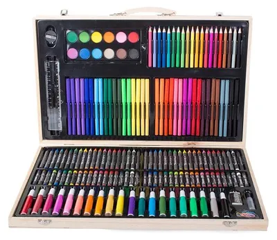 Produktbild von Verk 18233 Großes Set in einem Holzkoffer für Maler, 180-teilig