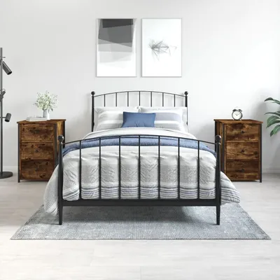 Obrázek produktu pro vidaXL Noční stolky 2 ks. Kouřový dub 40x36x60 cm výrobek ze surového dřeva