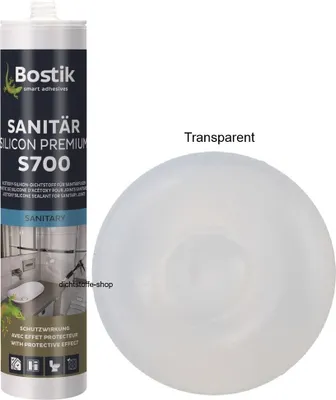 Produktbild von Bostik S700 Sanitärsilicon Premium 300ml Kartusche 1K Silikon Fugen Dichtstoff Transparent