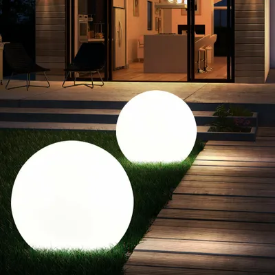 Produktbild von 2er Set LED Solarkugel Steckleuchten, H 62 cm