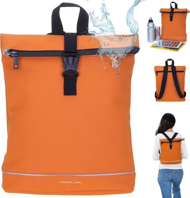 Produktbild von Rucksack Damen wasserabweisend Cityrucksack Daniel Ray klein Jeff Daypack, A4 Damenrucksack Handtasche Tasche 25109223 Papaya Orange + Etui