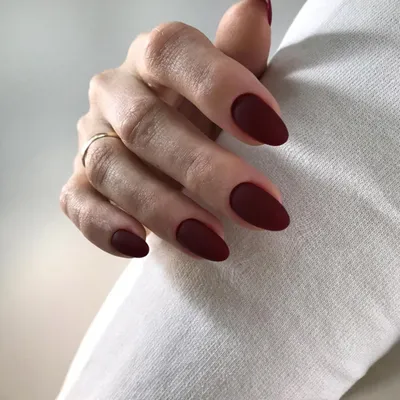 Image de Ongles artificiels à coller, couleur rouge foncé mat, lot de 24 pièces