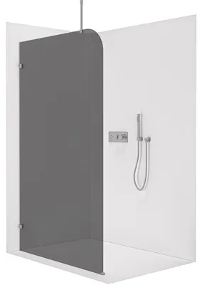 Obrázek produktu pro CERANO - Sprchová zástěna Walk-in Orbis Top Round L/P - 8 mm - kulatá vzpěra - chrom, grafitové sklo - 140x200 cm