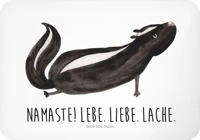 Produktbild von Mr. & Mrs. Panda magnet Stinktier Yoga - Weiß - Geschenk, Namaste, Kühlschrankmagnet, haftmagnet, Pinnwandmagnet, whiteboardmagnet, Notizhalter, Liebe, Lebe, Wildtier