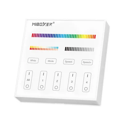 Immagine prodotto di LED Solution Mi-Light RF Telecomando a parete per strisce LED RGB+CCT, 4 canali Colore presa: Bianco B4
