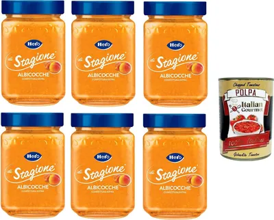 Produktbild von Hero di Stagione Confettura extra di Albicocche Seasonal Hero Extra Aprikosenmarmelade 6x350gr + Italian Gourmet polpa 400g
