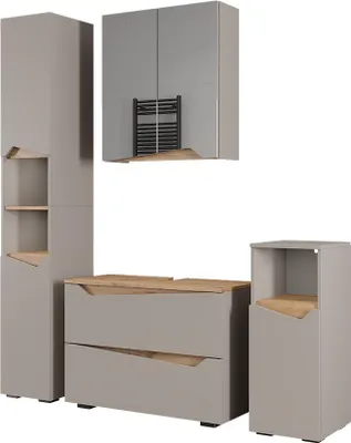 Produktbild von Vicco Badmöbel-Set Marelle, 4 Teile, Greige/Artisan