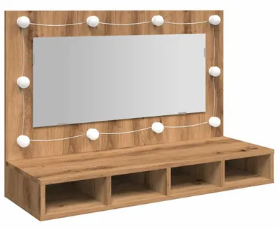 Produktbild von vidaXL Spiegelschrank mit LED Artisan-Eiche 90 x 31,5 x 62 cm