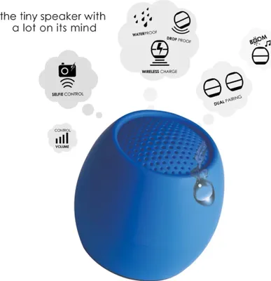 Obrázok produktu pre BOOMPODS Zero Bluetooth Lautsprecher Freisprechfunktion stoßfest Wasserfest Blau - Lautsprecher - Stossgeschützt