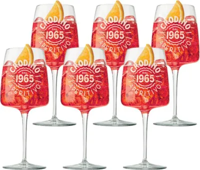Produktbild von Crodino Aperitivo Gläser 6er Set - stilvolle Cocktailgläser für italienisches Lebensgefühl (nicht geeicht)
