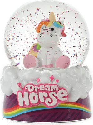 Produktbild von Toi-Toys - Schneekugel - Einhorn Dekoration Weihnachten Schnee sitzend