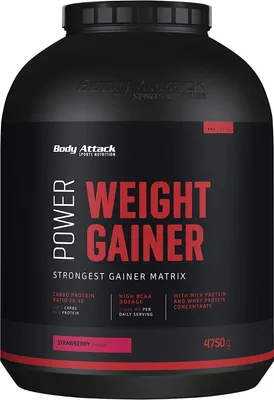 Produktbild von Body Attack Power Weight Gainer 4750g Strawberry