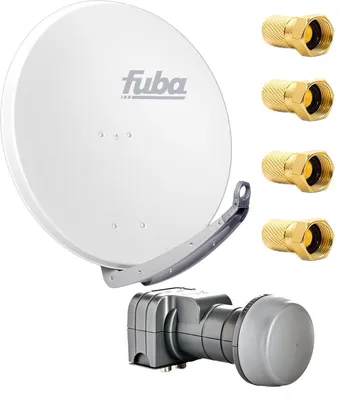 Produktbild von Fuba DAA 780 W Satellitenantenne 78cm Aluminium Weiß mit DEK 217 Twin LNB HDTV 4K 3D 4x F-Stecker