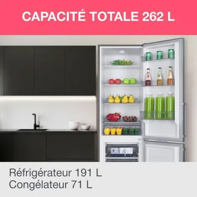 Produktbild von Kühl-/Gefrierkombination – OCEANIC – OCEAFC262STDS – 262 l – – 55 x 56 x 180 cm – Silber