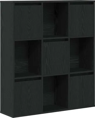 Obrázok produktu pre vidaXL Čierny dubový regál 89x24x101,5 cm Materiál na báze dreva