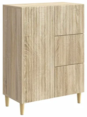 Zdjęcie produktu dla Komoda vidaXL z drewna dębowego Sonoma, 66 x 34,5 x 90 cm, materiał drewnopochodny