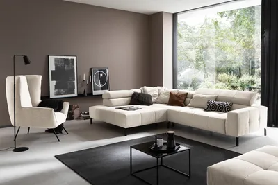 Produktbild von KAWOLA Sofa OHIO Ecksofa Feincord weiß Recamiere links