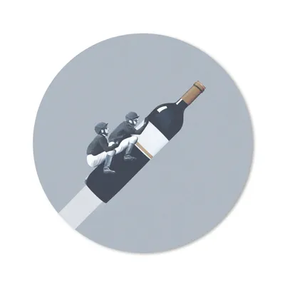Produktbild von MuchoWow® Mauspad Mousepad Flasche - Männer - Vintage 20x20 cm - Mousepads - Maus Mat - Pad - Mausunterlage - Schreibtischmatte