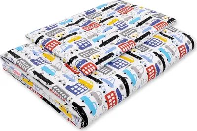 Produktbild von Kinderbettwäscheset mit Füllung 135x100 cm - bunte Autos