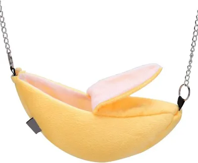 Produktbild von Banane Hamster Bett Hängematte Hängen Etagenbett Haus Kleintier Haustier Haus Spielzeug Schlaf Nest für Kleintier Haustier(gelb)