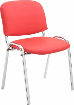 Produktbild von TPFLiving Besucherstuhl Konferenzstuhl Keen Kunstleder mit Gestell in Chromoptik / Bezug Rot
