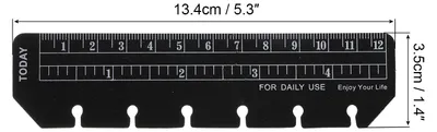 Produktbild von 5.3"x1.4" Lesezeichen Lineal 10 Pack Steckbar Lineal Seitenmarker Buchzeichen Messger?te fš¹r A7 Gr??e 6-Loch Bindemittel Notebook Schwarz