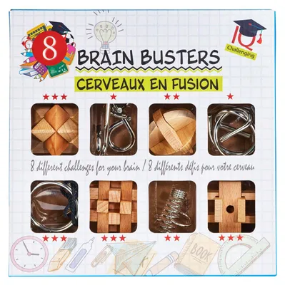 Image de Breinpuzzelset Hout en Metaal, 8st.