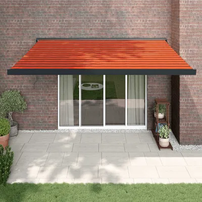Produktbild von The Living Store Markise Einziehbar Orange und Braun 4,5x3 m Stoff und Aluminium