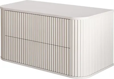 Produktbild von Waschbeckenunterschrank PERA 80 cm mit 2 Schubladen Kaschmir geriffelter Front hängend Badmöbel Badezimmer