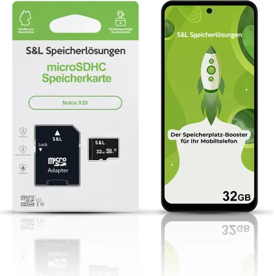 Produktbild von microSD Speicherkarte S&L für Nokia X20 - Speicherkapazität: 32 GB