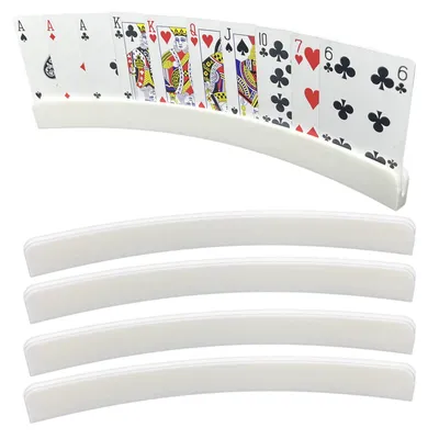 Produktbild von Spielkartenhalter - 4er Set - Weiß - Kartenhalter für Kinder & Senioren