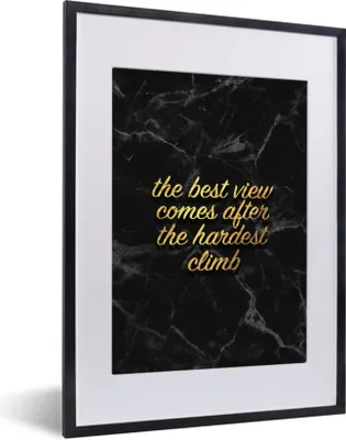 Produktbild von MuchoWow® Gerahmtes Poster Zitate - Sprichwörter - Gold - Marmor 30x40 cm - Poster mit Schwarzem Bilderrahmen Wandposter Rahmen Foto Bilder - Wandposter Schlafzimmer