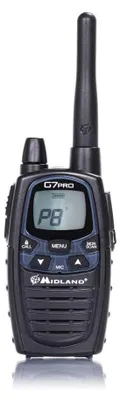 Produktbild von Midland G7 Pro Walkie Talkie, Professioneller Mobilfunk (PMR), 69 Kanäle, 446.00625 - 446.09375 MHz, 10 m, LCD, AA