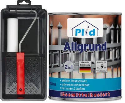 Produktbild von plid Premium Allgrund Rostgrundierung Grundierung Set 0,75l - Anstreichset