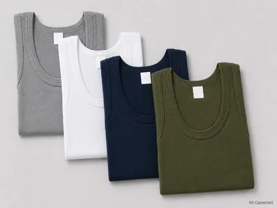 Produktbild von 4 Pack Herren Unterhemd Tank Top / Achselhemd Baumwolle & Atmungsaktiv