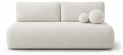Zdjęcie produktu dla Möbae Mona – rozkładana sofa w kolorze Ivory Anthology 01, wymiary 86 x 207 x 91 cm, z funkcją spania; tapicerowana sofa rozkładana do salonu, nowoczesna i wygodna, z funkcją leżanki